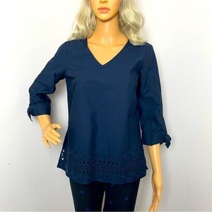 Talbots V-Neck Tie Sleeve Top  | NWT | Size Small Petite